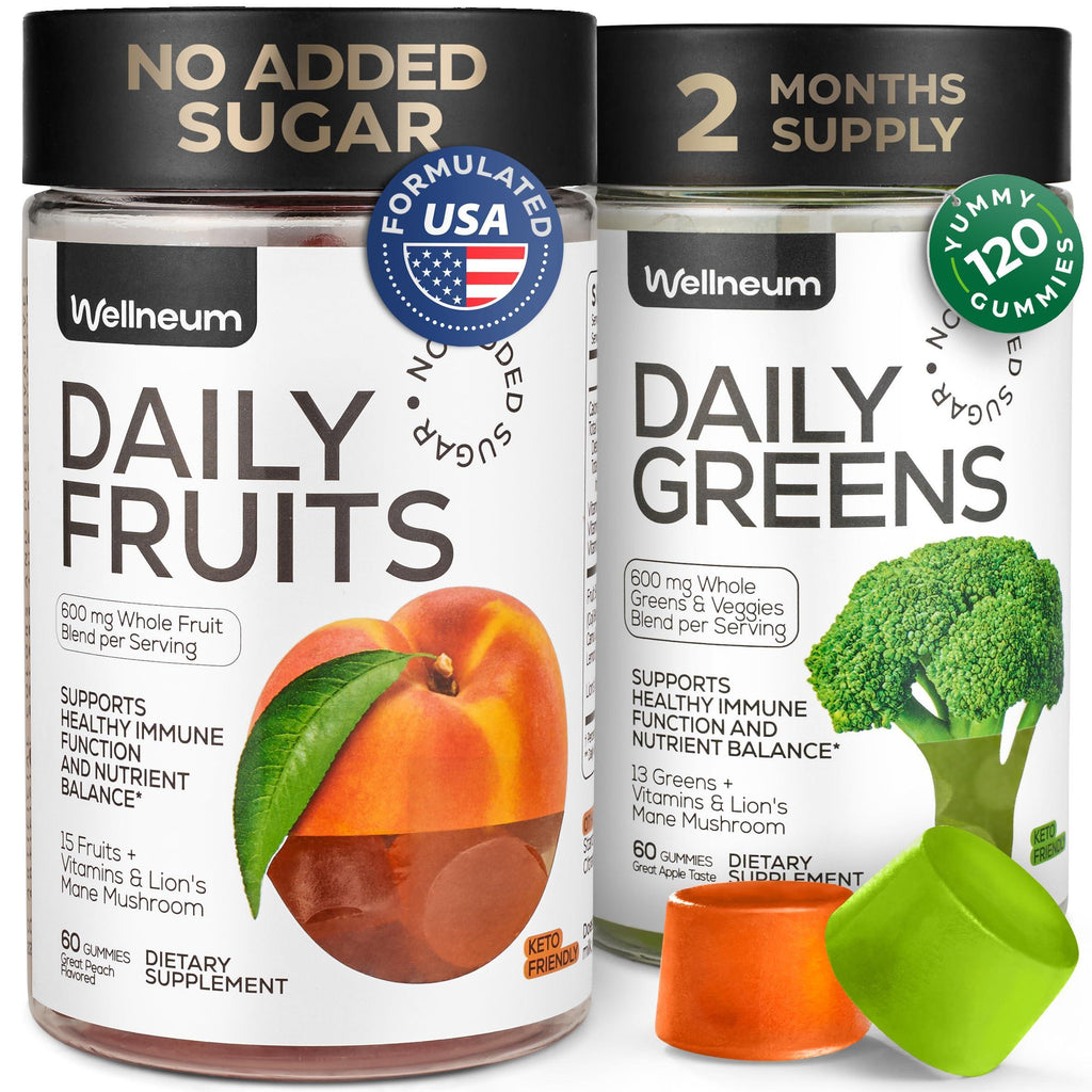 Super Fruit Super Greens Gummies for Adults 60 Count Daily Greens Vegetable