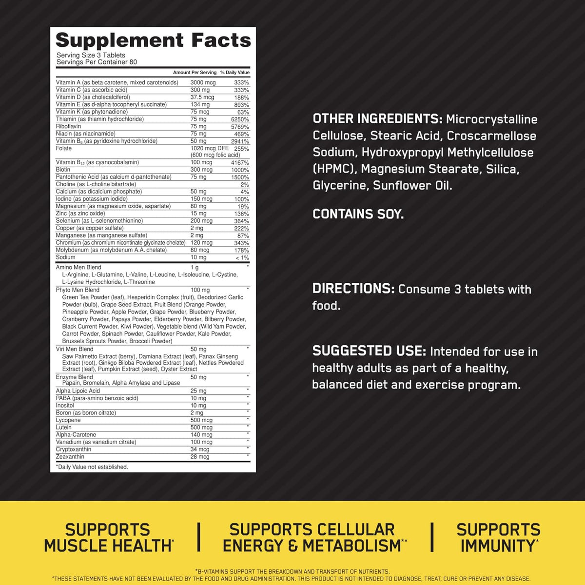 Optimum Nutrition Opti-Men Multivitamin Tablets