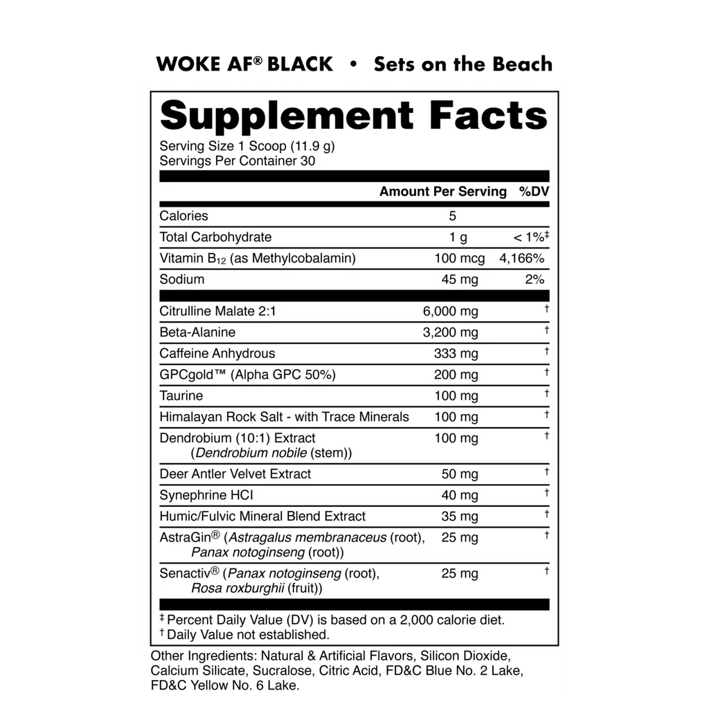 Bucked Up WOKE AF Black High-Stim Pre-Workout