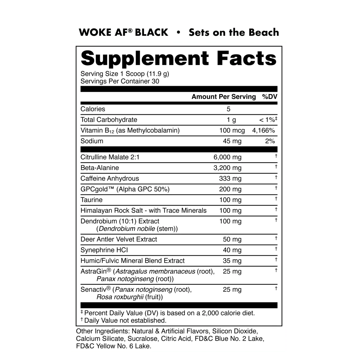 Bucked Up WOKE AF Black High-Stim Pre-Workout