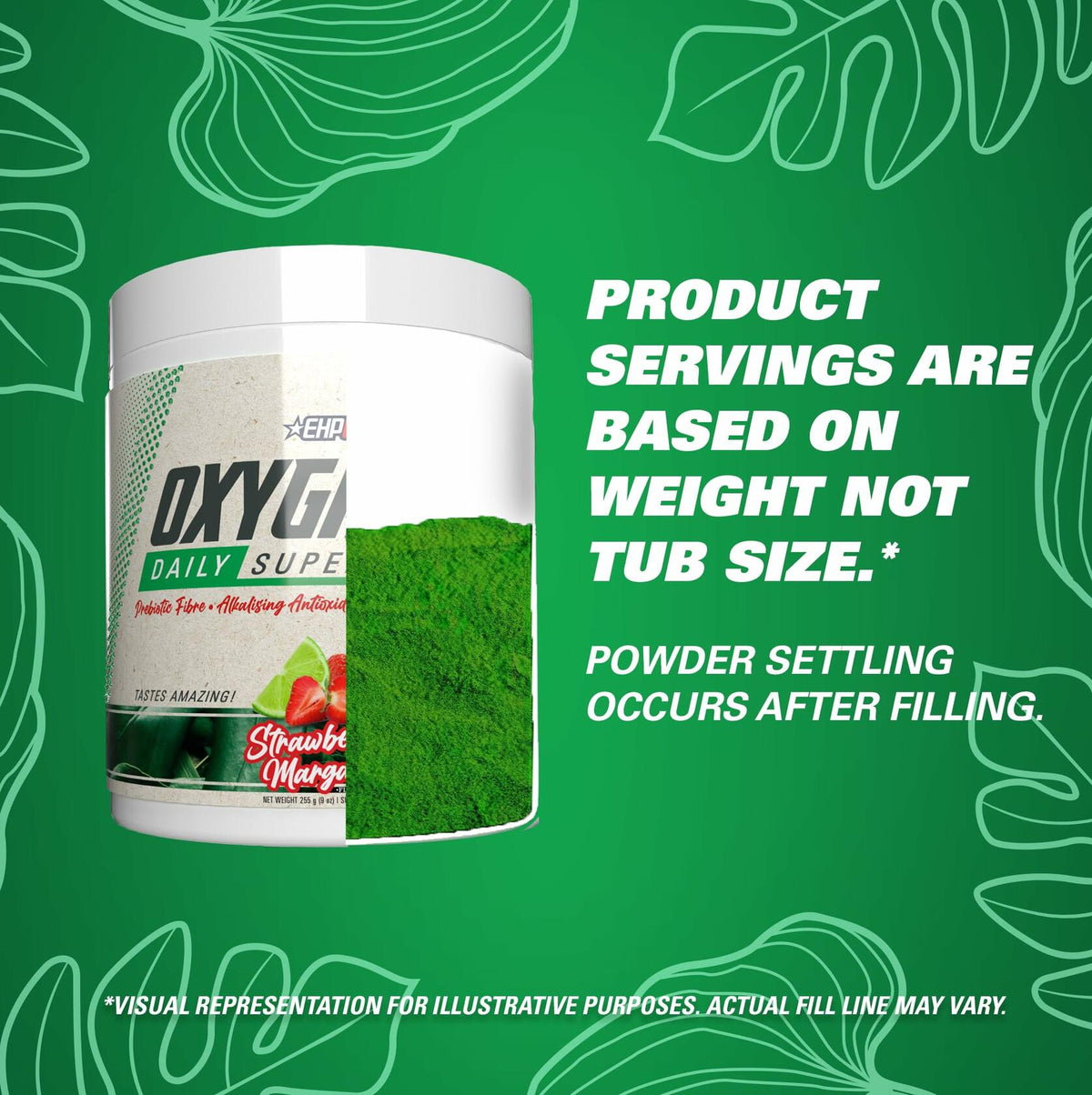 BestBy10/25 EHP Labs OxyGreens Super Greens Powder 30 Serve Strawberry Margarita