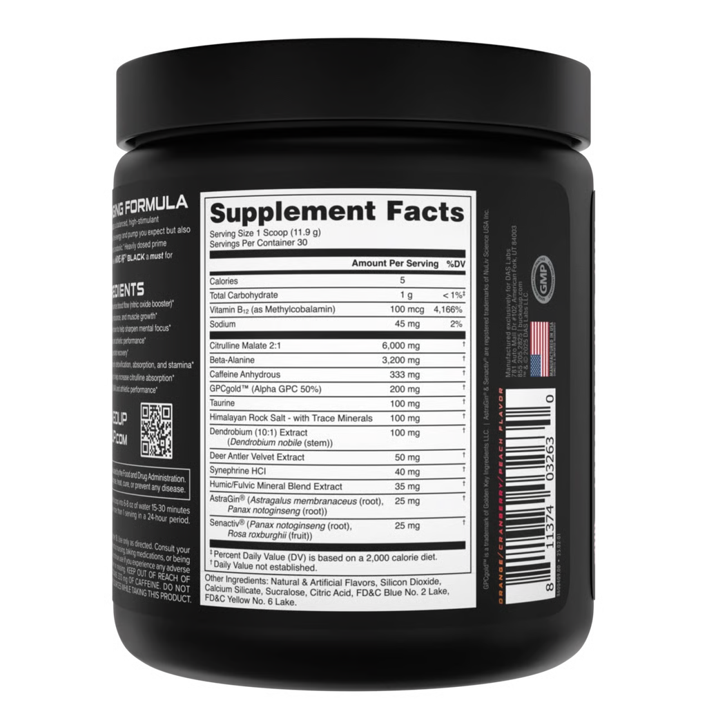Bucked Up WOKE AF Black High-Stim Pre-Workout